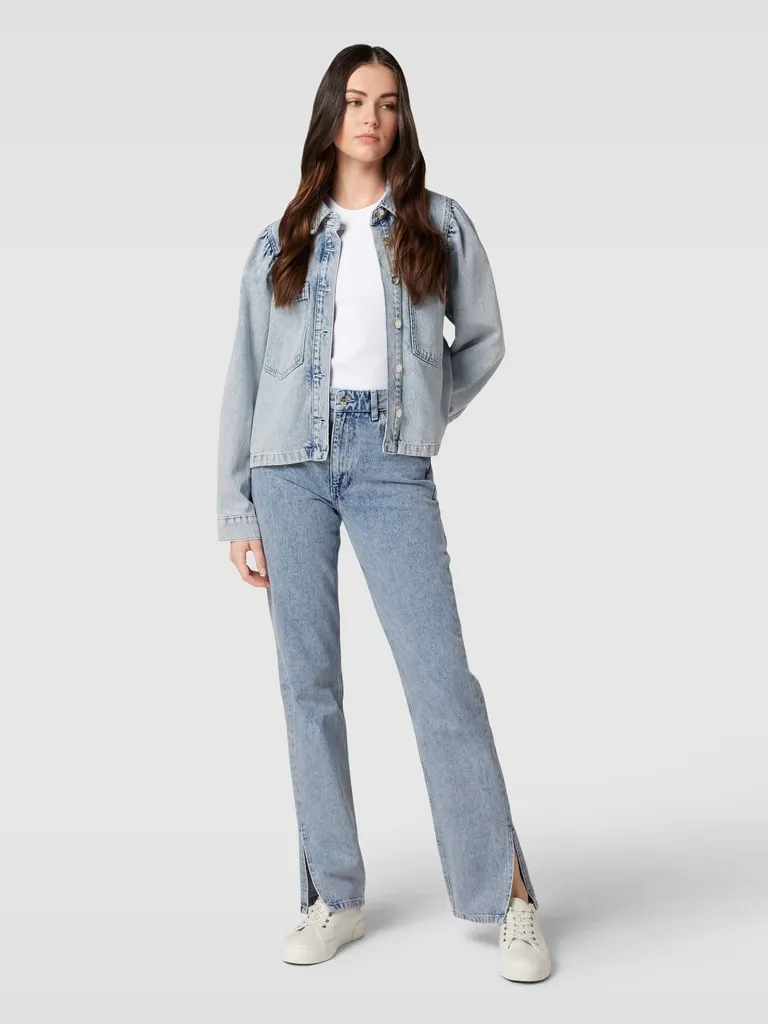 Blanche Jeans met labelpatch, model 'WILLOW' in lichtblauw