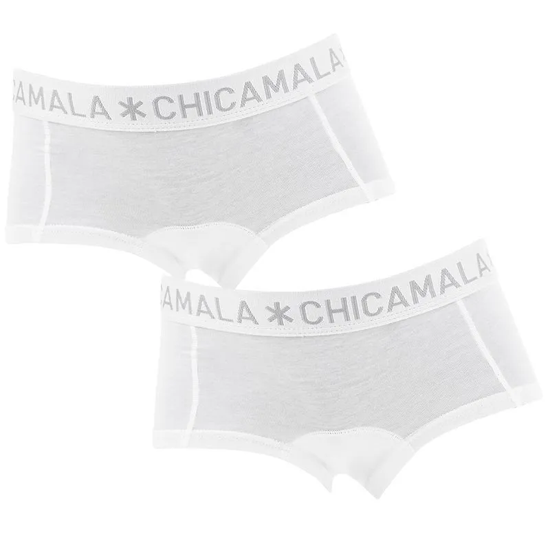 CHICAMALA MEISJES 2PACK BOXERSHORTS BASIC WIT  