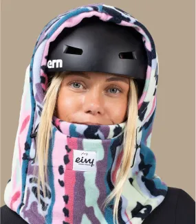 Eco-verantwoorde zwarte bivakmuts voor dames                                               Mandy Fleece Balaclava retro Inka
