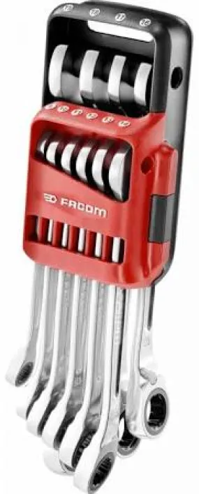 Facom set 10 anti slip steekringratelsleutels, metrisch, in houder – 467B.JP10PB