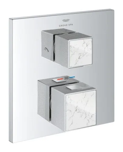 GROHE ALLURE BRILLIANT PRIVATE COLLECTION WANDMENGKRAAN MET HOOFD/HANDDOUCHE OMSTEL WHITE ATTICA CHROOM