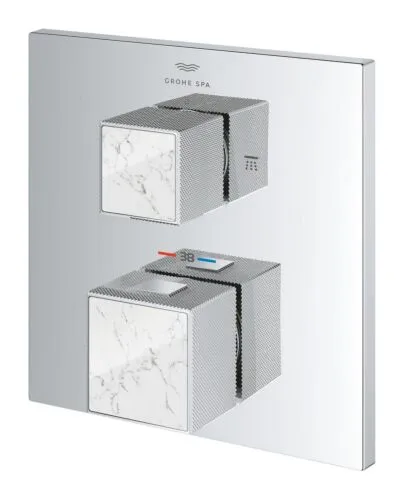 GROHE ALLURE BRILLIANT PRIVATE COLLECTION WANDMENGKRAAN MET HOOFD/HANDDOUCHE OMSTEL WHITE ATTICA CHROOM