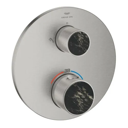 Grohe Atrio Private Coll. therm. opbouwdeel zonder omstel gekartelde knop grepen 24396DC0 supersteel