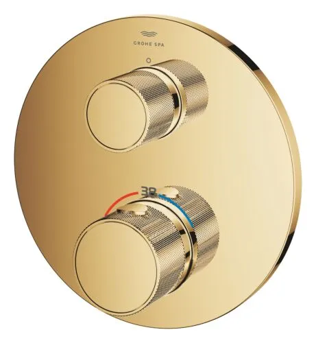 Grohe Atrio Private Coll. therm. opbouwdeel zonder omstel gekartelde knop grepen 24396GL0 cool sunrise