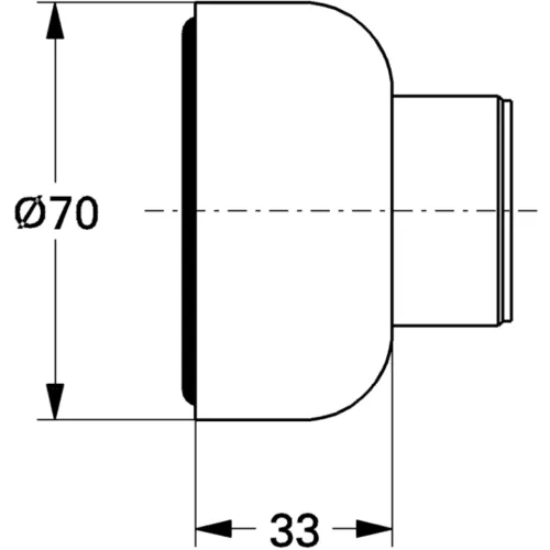 Grohe rozet met huls Ø 70 x 33 mm chr.