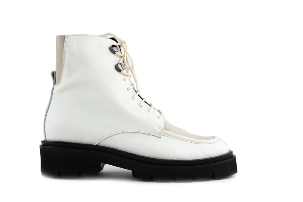 Lilian Veterboots Beige Leer