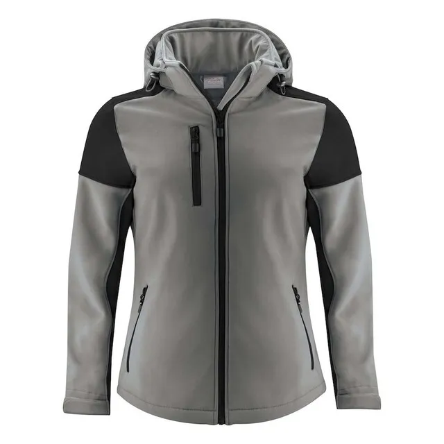 PRINTER PRIME SOFTSHELL JAS DAMES STAALGRIJS/ZWART  MAAT XS