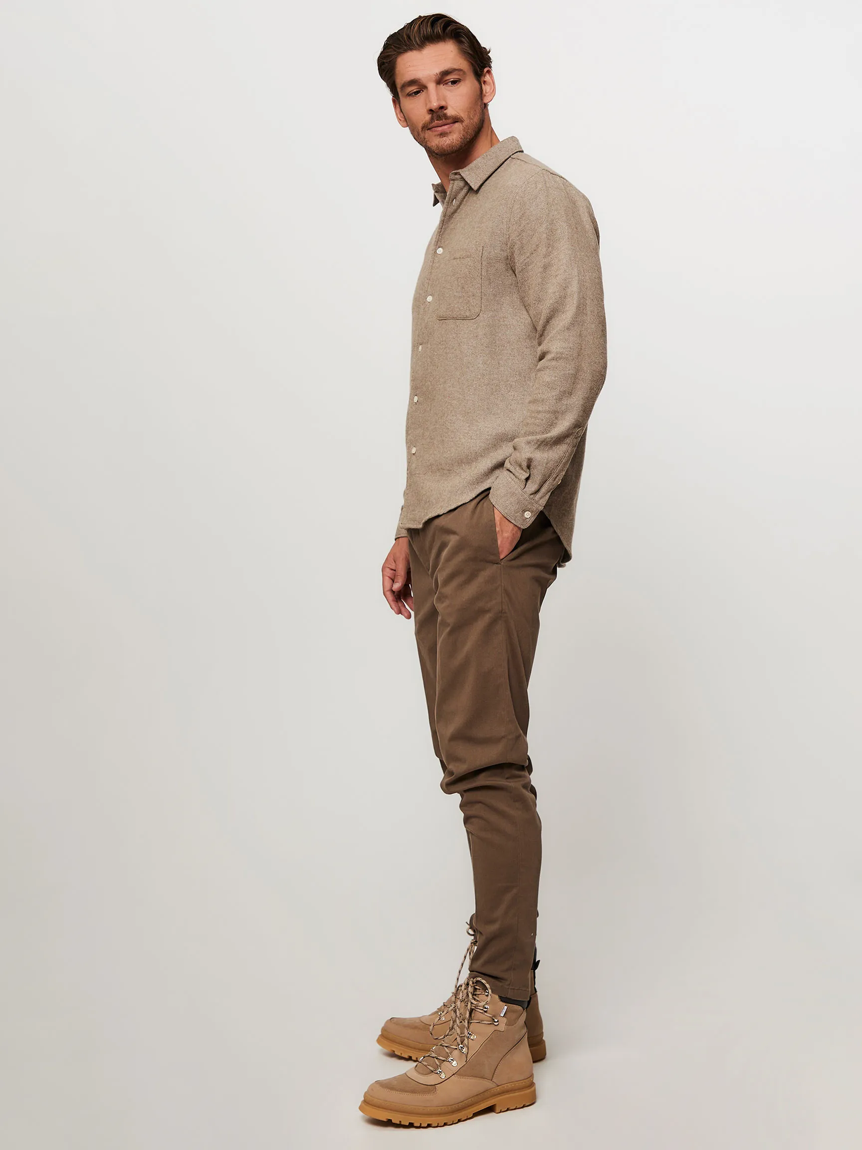 Samsoe Samsoe Men Liam, organic cotton melange shirt