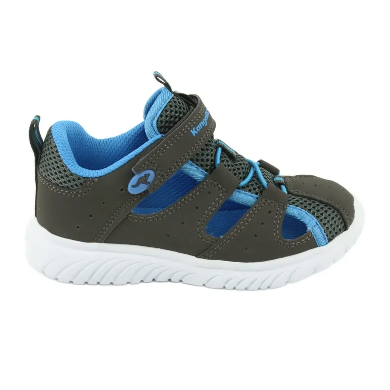 Sandalen met hak klittenband KangaRoos 02058 grijs blauw