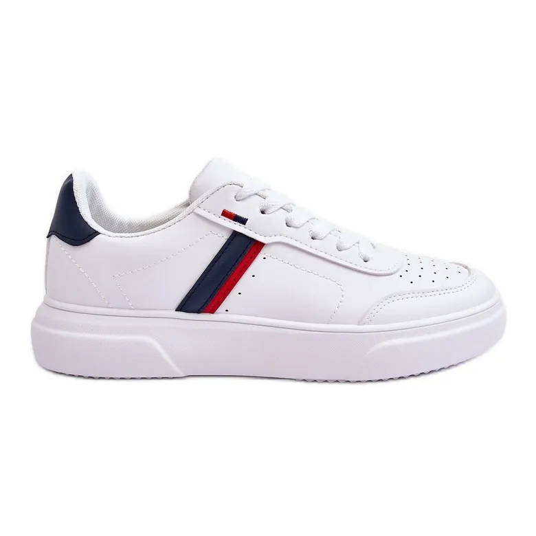 WJ1 Heren klassieke sportschoenen wit en marine Enrique